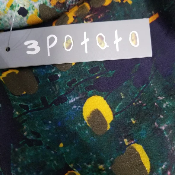 Abstract Yellow and Green Women's Tunic - Picture 2 of 11